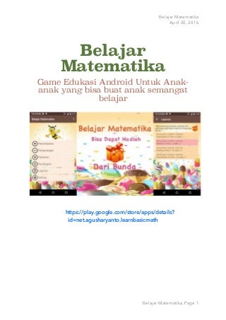 Game Edukasi Android Belajar Matematika