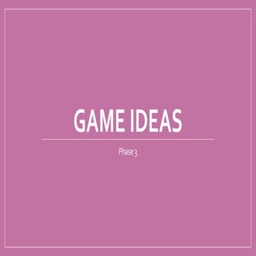 Game ideas presentation