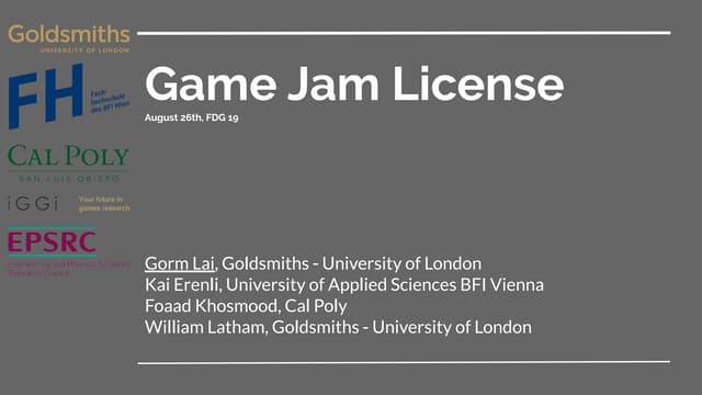 Game jam license   fdg 19