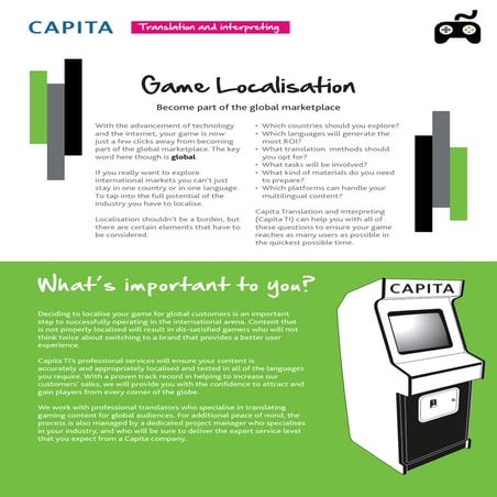 Game Localisation 2-Pager