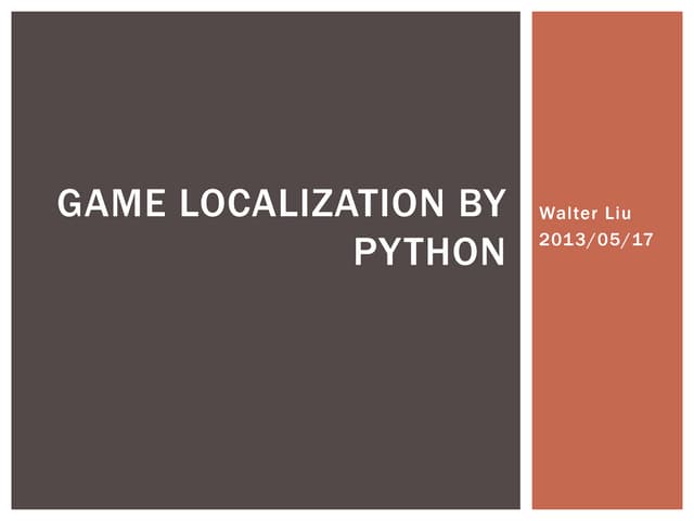 Game Localization in Python