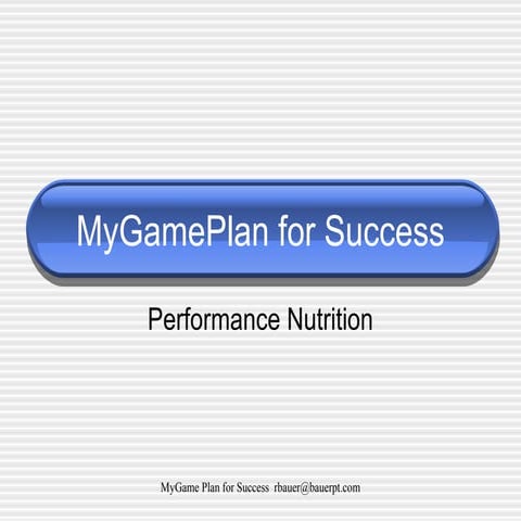 Game Plan for Success Nutrition