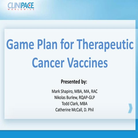 Game plan for therapeutic cancer vaccines