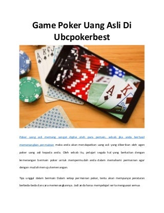 Game Poker Uang Asli Di Ubcpokerbest