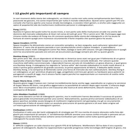 I 13 videogiochi più importanti di sempre