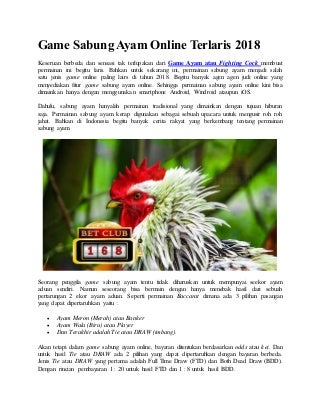 Game sabung ayam online terlaris 2018