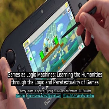 Games as Logic Machines: Learning the Humanities through the Logic and Parate...