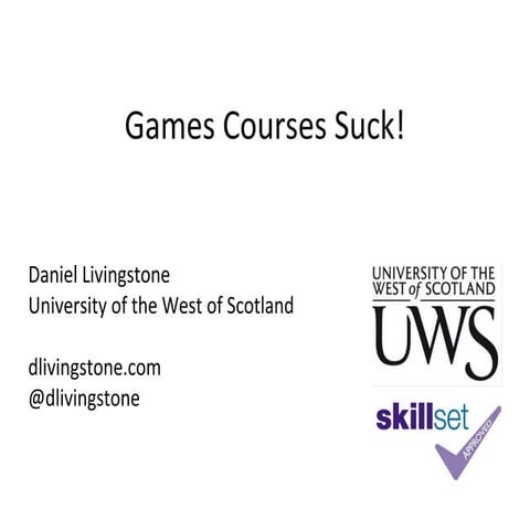 Games courses suck