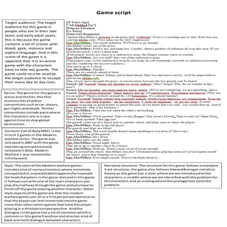 Game script analysis