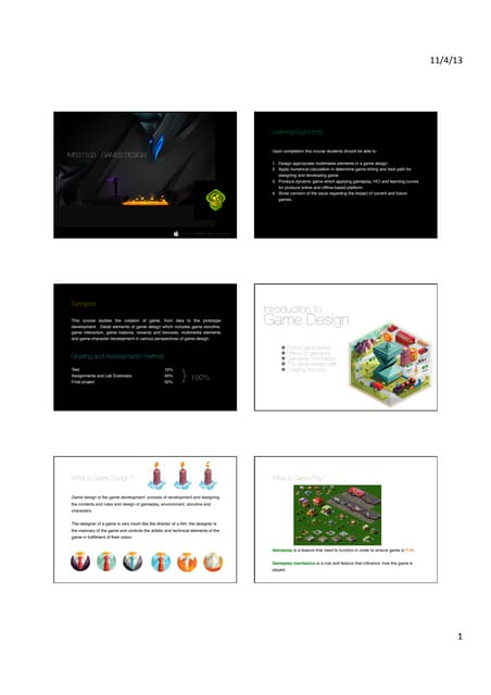 Games design notes