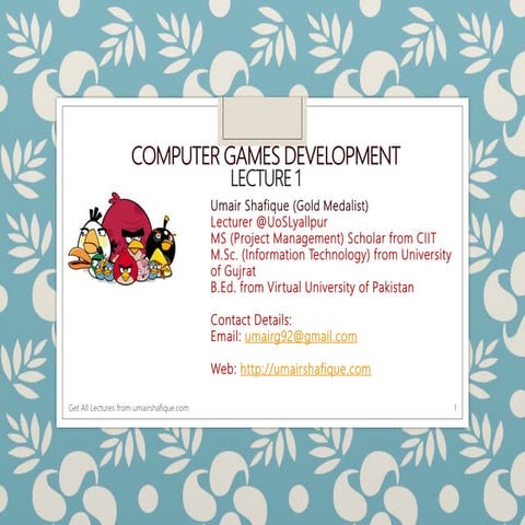 Computer Games Development Chapter 1 | PPT