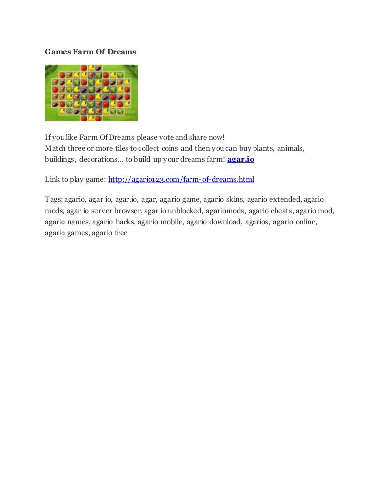 Games Farm Of Dreams