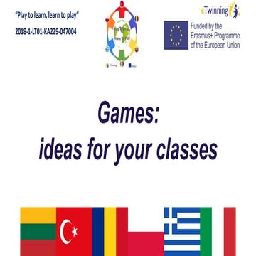 Games: ideas for your classes