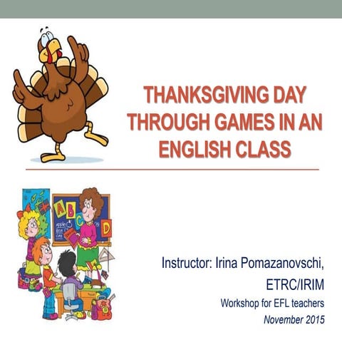 Games in English: Thanksgiving