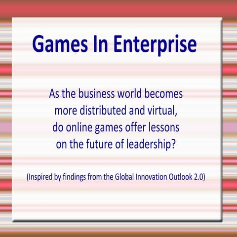 Games in enterprise