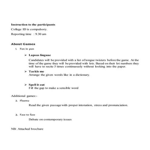 Games instructions | PDF