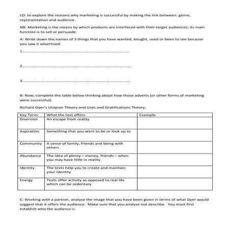 Games marketing tasks