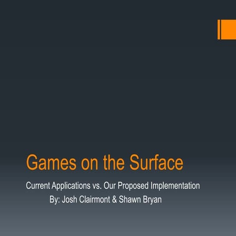 Games on the surface