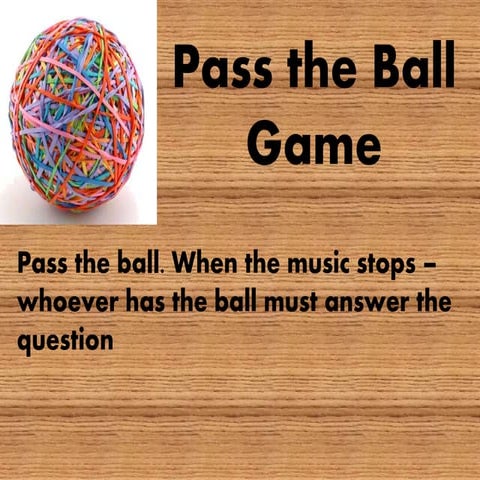 Games passing the ball and answer question