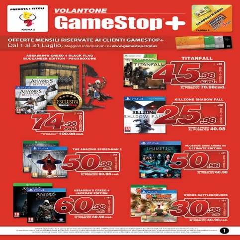 Volantone GameStop+ Luglio 2014