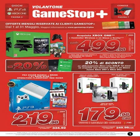Volantone GameStop+ Maggio 2014 - GameStop Italia