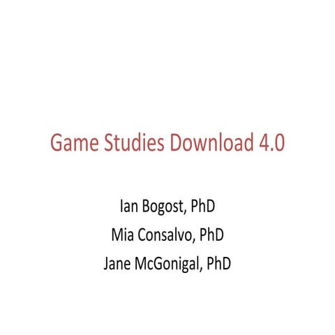 Game Studies Download 2009 - Top 10 Research Findings