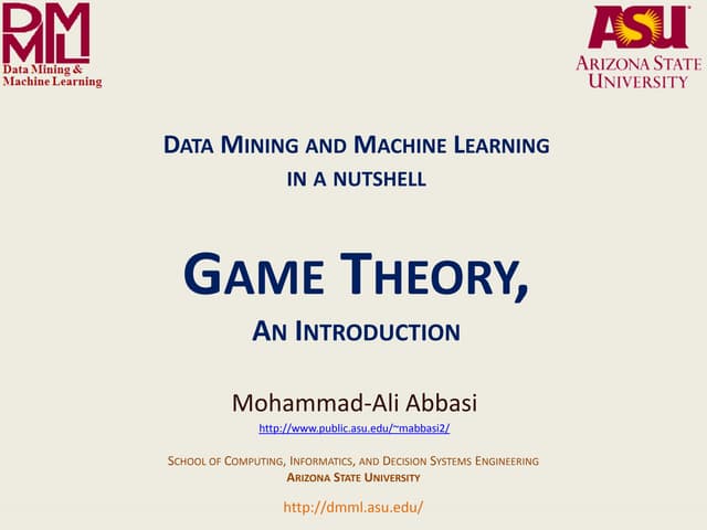 Game Theory: an Introduction