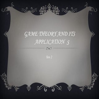 Game theory and its applications