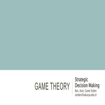 Game Theory Strategic Decision Making