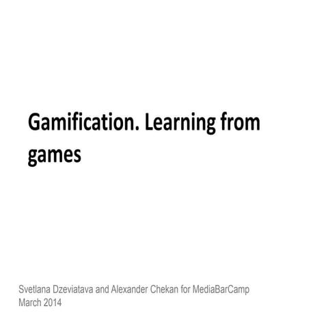 Gamification presentation for slideshare | PPTX