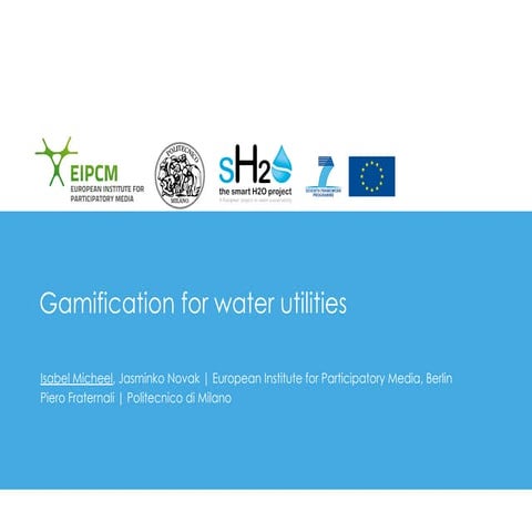 Gamification for water utilities