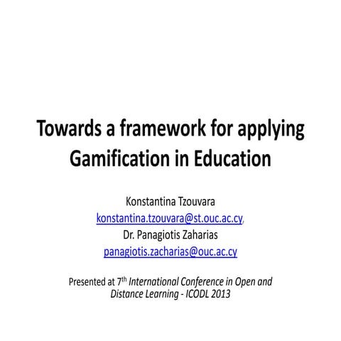 Gamification in education 