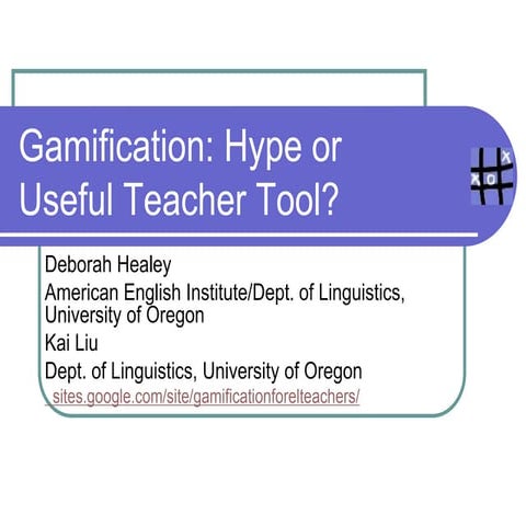 Gamification in ELT for ORTESOL 2013