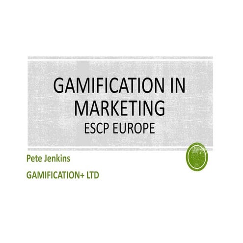Gamification for marketing and creativity