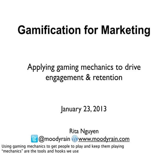 Gamification for marketing