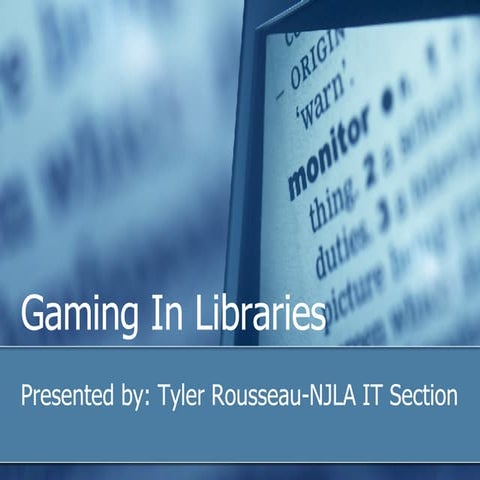 Gaming In Libraries It