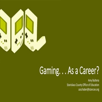 Game Design as Career