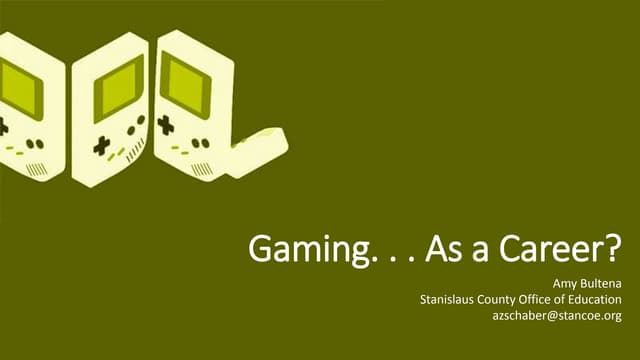 Game Design as a Career