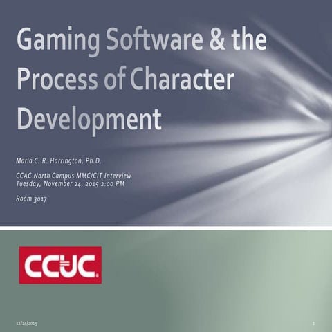 Gaming Software & the Process of Character Development | PPTX