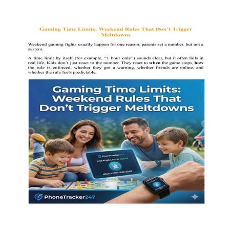 Gaming Time Limits: Weekend Rules That Don’t Trigger Meltdowns | PDF
