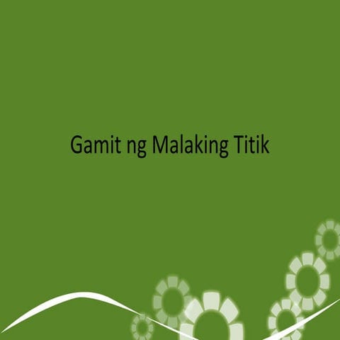 Gamit ng malaking titik