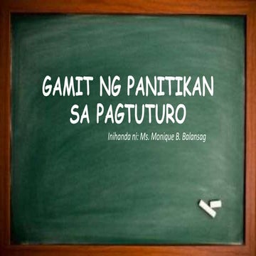 Gamit ng panitikan sa pagtuturo