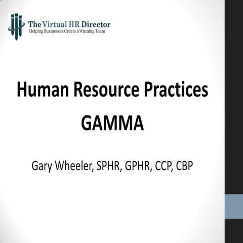 Human Resources Practices at Atlanta's GAMMA by Gary Wheeler