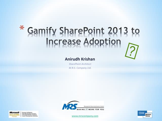 Gamify SharePoint 2013 to Increase Adoption