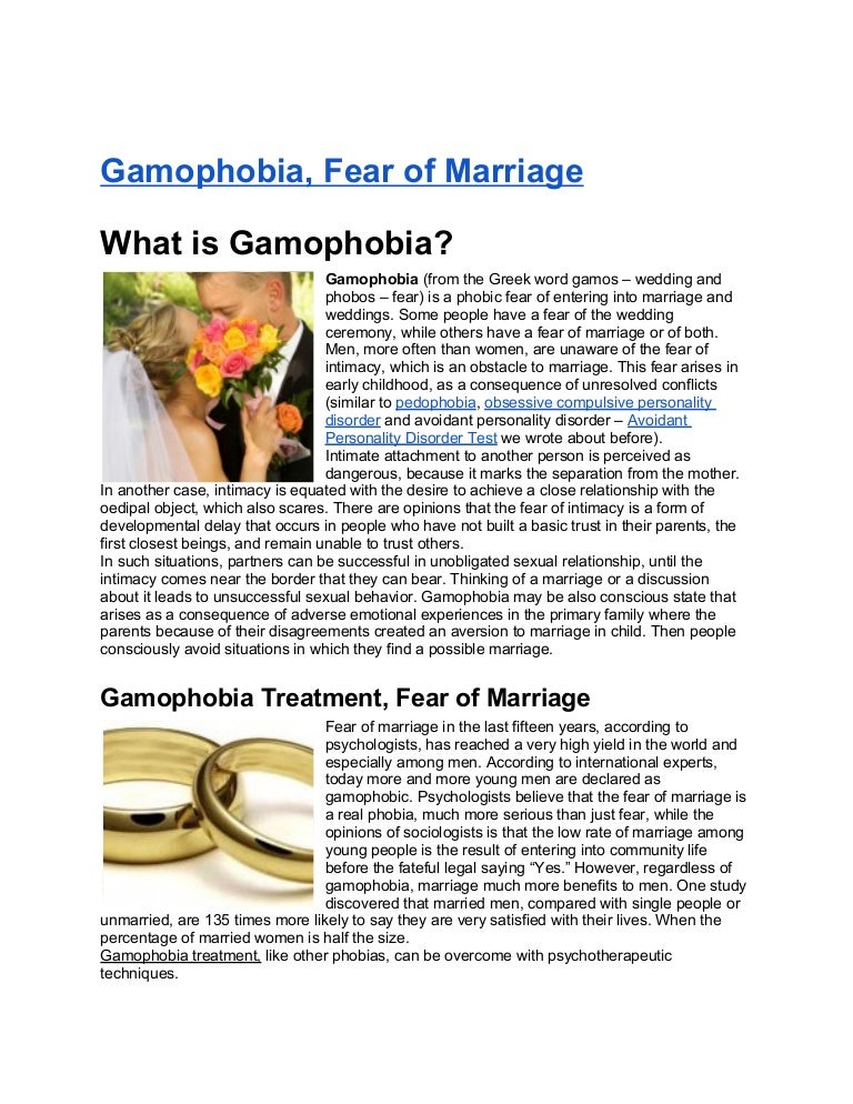 Gamophobia