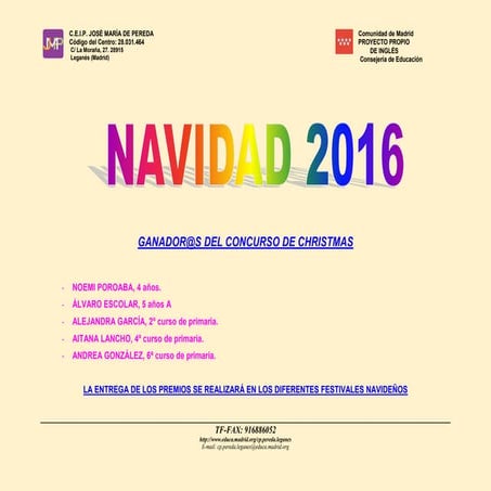 Ganadores concurso de crhismas. Pereda_Leganés