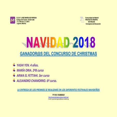 Ganador@s concurso christmas.Pereda_Leganés   