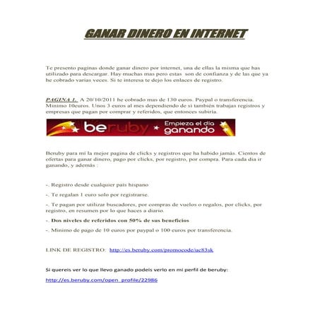 Ganar dinero en internet sin inversion