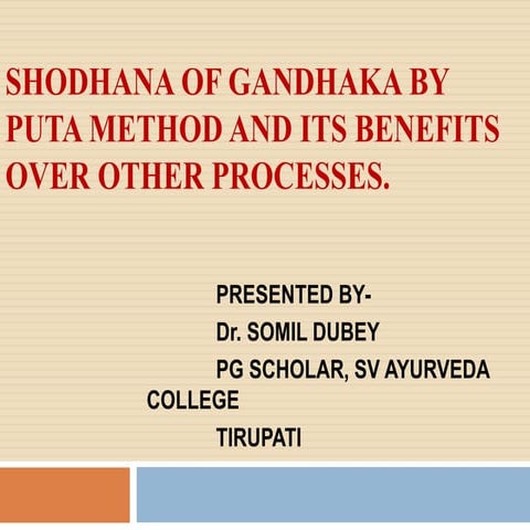 Gandhaka shodhana ppt