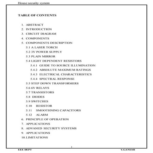 Home security alarm system | PDF